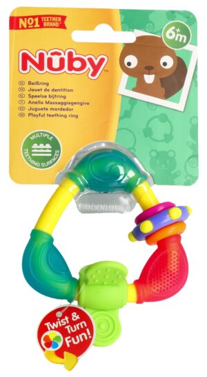 NUBY Soft-Hard Triangel Beissring m bew Elem