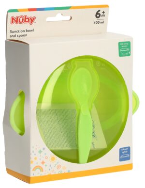 NUBY Breischale mit Saugfuss 400ml und Loeffel