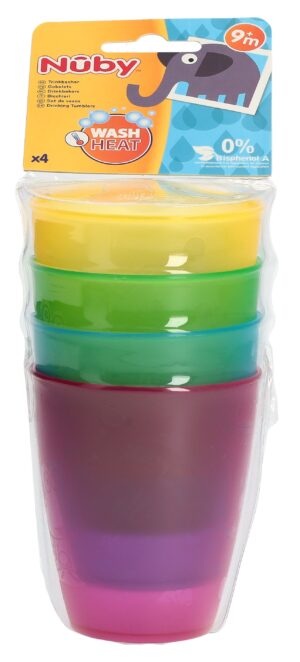 NUBY Trinkbecher Set 300ml mikrowellen geeig 4Stk