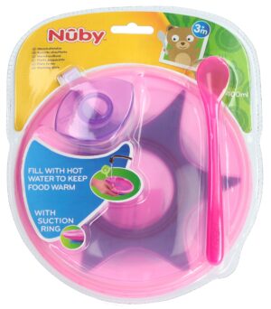 NUBY Warmhalteteller mit Saugfuss und Loeffel