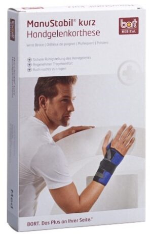 BORT MANUSTABIL Handgelenk kurz M links schwarz