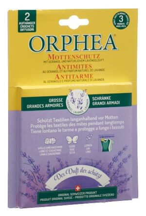 ORPHEA Mottenschutz Aufhänger Lavendelduft   2 Stk