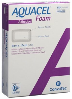 AQUACEL FOAM adhäsiv 8x13cm 10 Stk