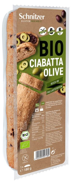 SCHNITZER Bio Ciabatta Olive             Btl 180 g