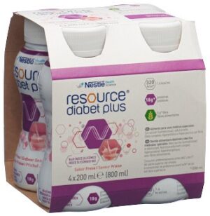 RESOURCE Diabet Plus Erdbeere          4 Fl 200 ml