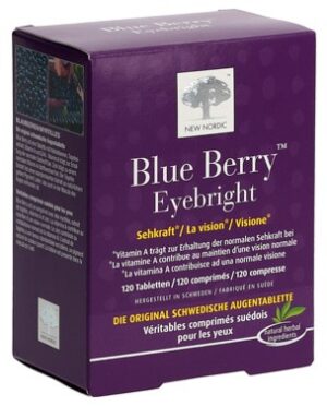 NEW NORDIC Blue Berry Eyebright Tabl Blist 120 Stk