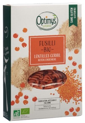 OPTIMYS rotes Linsenmehl Fusilli Bio     Btl 250 g