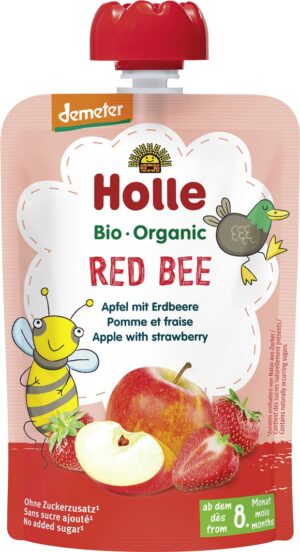 HOLLE Red Bee Pouchy Apfel Erdbeere 100 g