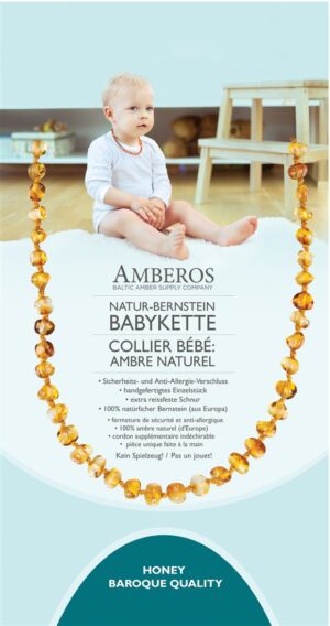 AMBEROS Natur Bernsteinkette Baby Baro Honey