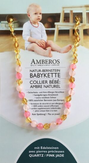 AMBEROS Natur Bernsteinkette Edelst Baro Le Pi Ja