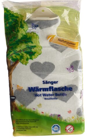 SANGER Wärmflasche Naturkau Strickb 2l Herze