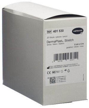 DERMAPLAST STRETCH Gazebinde 8cmx4m weiss 20 Stk