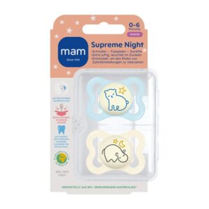 MAM Supreme Night Nuggi Sil 0-6m 2 Stk