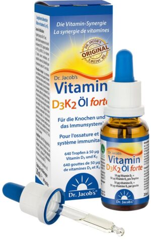 DR. JACOB'S Vitamin D3K2 Öl forte 2000Pip Fl 20 ml