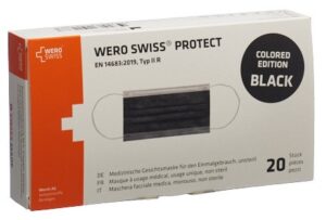 WERO SWISS Protect Maske Typ IIR schwarzBox 20 Stk