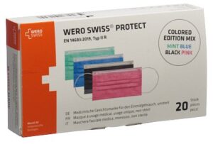WERO SWISS Protect Maske Typ IIR farbig Box 20 Stk