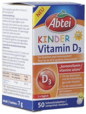 ABTEI Kinder Vitamin D3 Schmelztabl  Glasfl 50 Stk