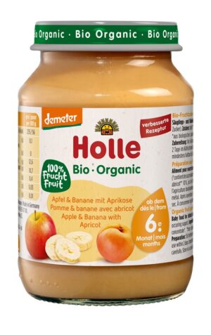 HOLLE Apfel Banane mit Aprikose Glas 190 g