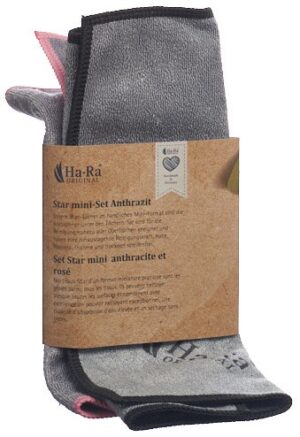 HA-RA Star-Tuch Mini Set anthrazit+rosa      2 Stk