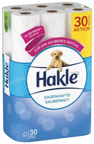 HAKLE Toilettenpapier Sagenha Saub weiss 30 Stk
