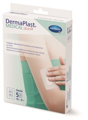 DERMAPLAST Medical skin+ 10x8cm 5 Stk