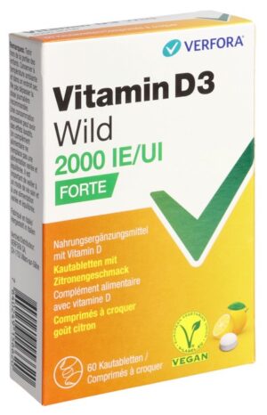 VITAMIN D3 WILD Kautabl 2000 IE vegan 60 Stk