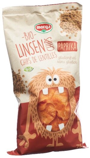 MORGA Linsen Chips Paprika Bio glutenfrei     75 g