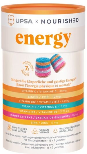 UPSA X NOURISHED Energy Gummies Box 30 Stk
