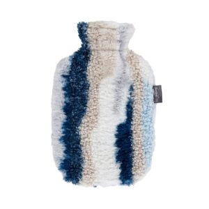 FASHY Wärmflasche 2l Flauschbezug blau/we