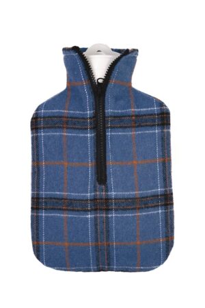 FROSCH Wärmflasche PVC 1.8l Flanell karo blau