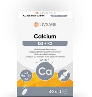 LIVSANE Calcium + D3 + K2 Brausetabl     Ds 60 Stk