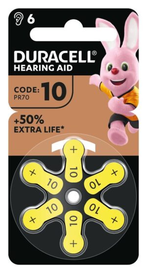 DURACELL Batt EasyTab 10 Zinc Air D6 1.Blist 6 Stk