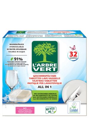 L'ARBRE VERT Öko Geschirrspül-Tabs AlKarton 32 Stk