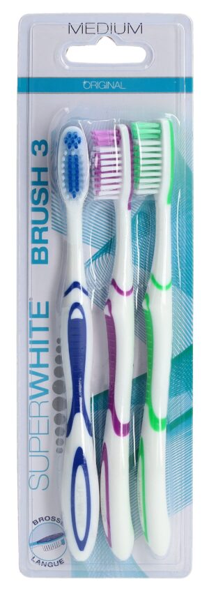 SUPERWHITE Zahnbuerste Brush 3 mittel 3 Stk