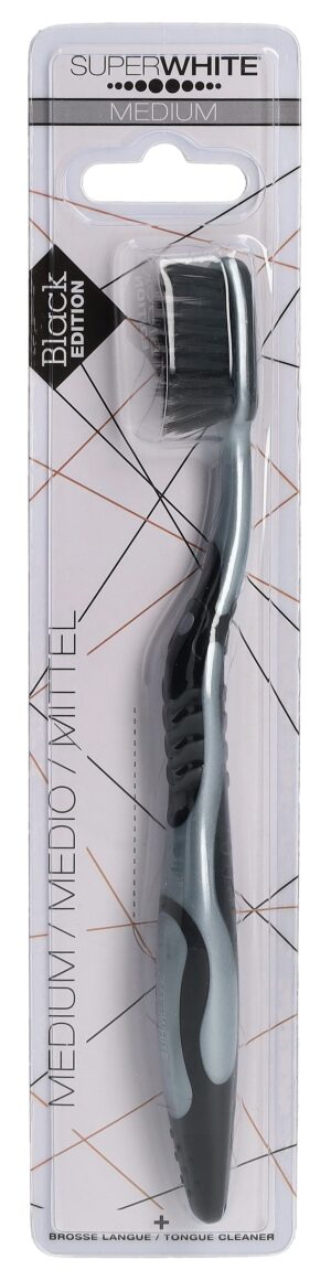 SUPERWHITE Zahnbuerste Black Edition mittel