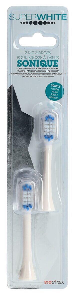 SUPERWHITE Nachfuellpackung Schallzahnb white 2 Stk