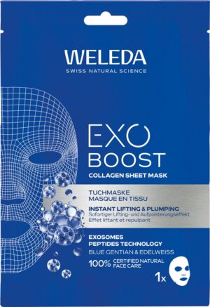 WELEDA Exo Boost Collag Tuchmaske Enzian Btl 20 ml