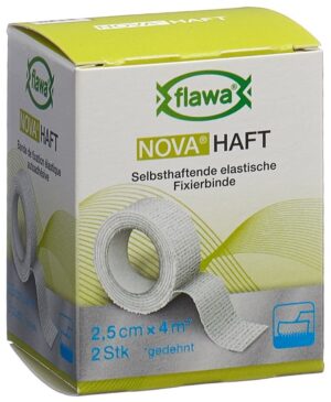 FLAWA NOVA Haft kohäsive Gazebinde 2.5cmx4m  2 Stk