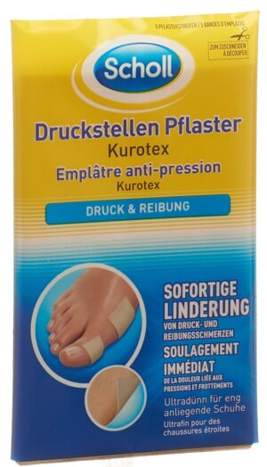 SCHOLL Kurotex Druckstellenpflaster 75x100mm 5 Stk