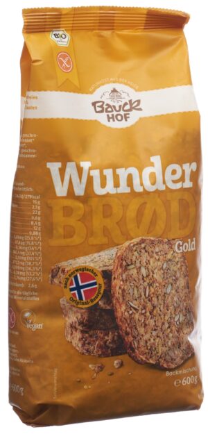 BAUCKHOF Wunderbrot Gold m Kurkuma glutenBtl 600 g