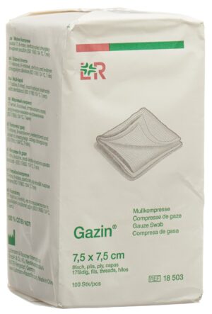 GAZIN Mullkompressen 7.5x7.5cm 8f unst     100 Stk