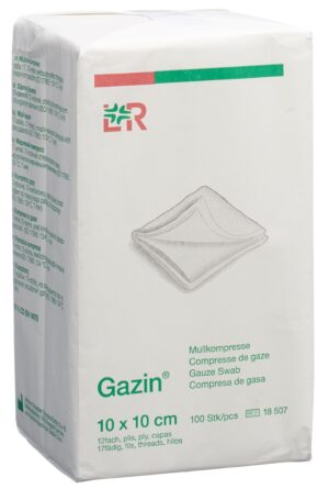 GAZIN Mullkompressen 10x10cm 12f unst      100 Stk