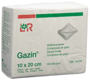 GAZIN Mullkompressen 10x20cm 12f/17f o RK  100 Stk