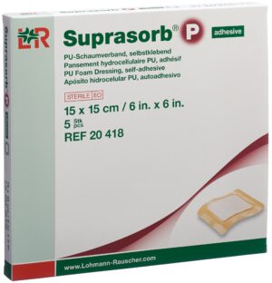 SUPRASORB P Schaumverband 15x15cm selbstk 5 Stk