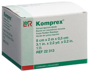 KOMPREX Schaumgummi Binde 0.5cm 8cmx2m weiss