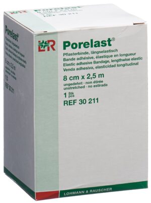 PORELAST Pflasterbinde 8cmx2.5m hautfarbig