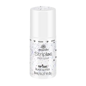 ALESSAN Striplac Top Coat Black Glitter 8 ml