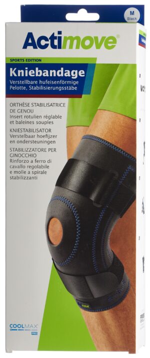 ACTIMOVE Sport Kniebandage M Pelotte Stabil Stäbe