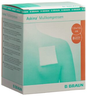 ASKINA Mullkompresse 7.5cmx7.5cm ster 25 Btl 2 Stk