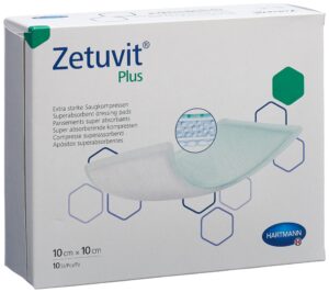 ZETUVIT Plus Absorptionsverband 10x10cm     10 Stk